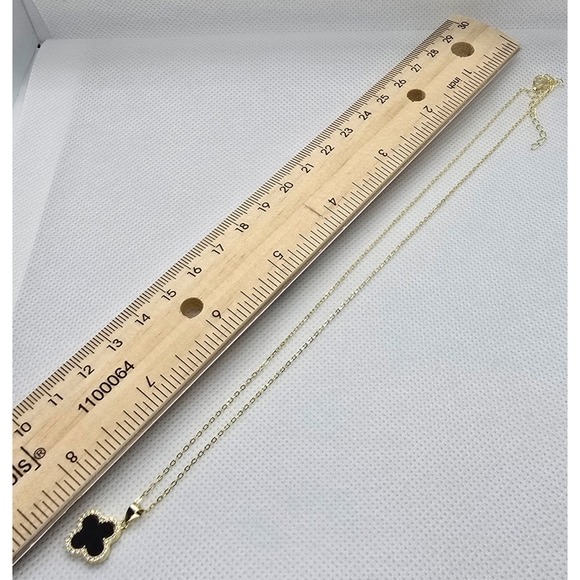 Rachel Zoe Onyx Clover Necklace – 18K Gold Plated - Picture 5 of 15